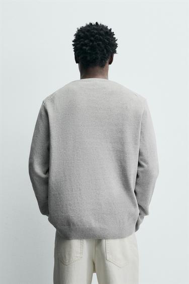 PULL STRUCTURÉ COTON - Gris chiné de Zara - Image 2