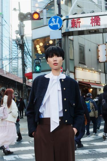 ブークレジャケットネイビーブルーZaraのブークレジャケット - ネイビーブルー 