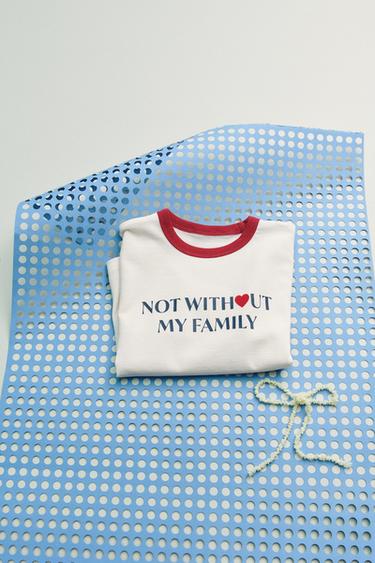 CONTRAST SLOGAN T-SHIRT - Ecru by Zara