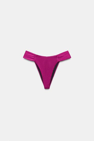SATIN BIKINI BOTTOMS - Magenta by Zara