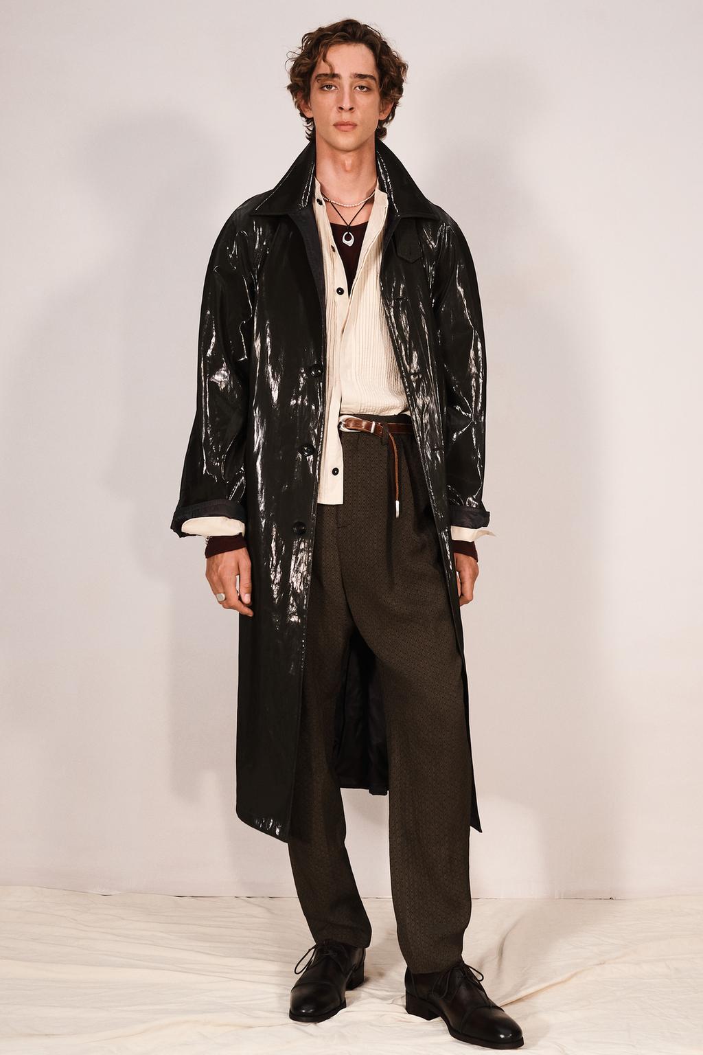OVERSIZE METALLIC EFFECT TRENCH COAT