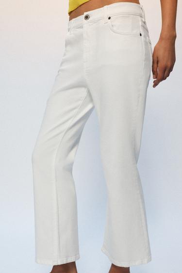 JEAN ZW COLLECTION CROPPED FLARE TAILLE MOYENNE - Blanc de Zara - Image 1