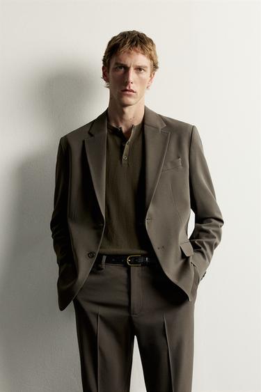Zara COMFORT SUIT BLAZER - Chocolate
