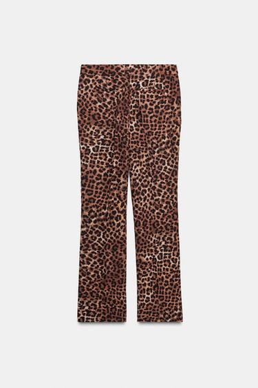 ANIMAL PRINT FLARE TROUSERS - Leopard by Zara - Image 8