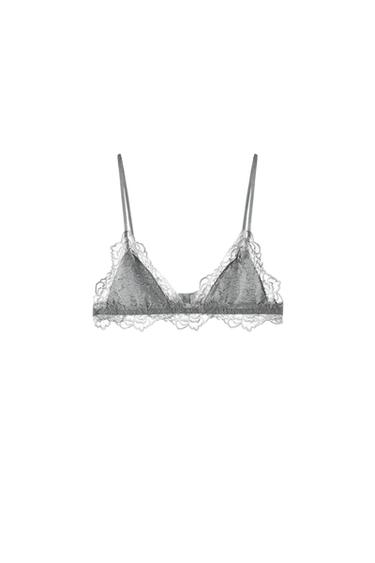 BRALETTE POINTELLE ENCAJE - Gris vigoré de Zara