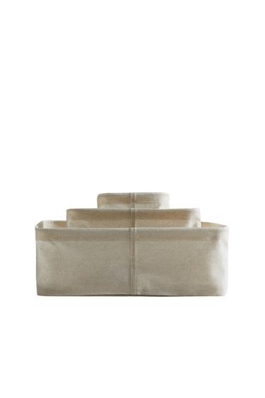 LINEN ORGANISER BASKET - Light beige by Zara
