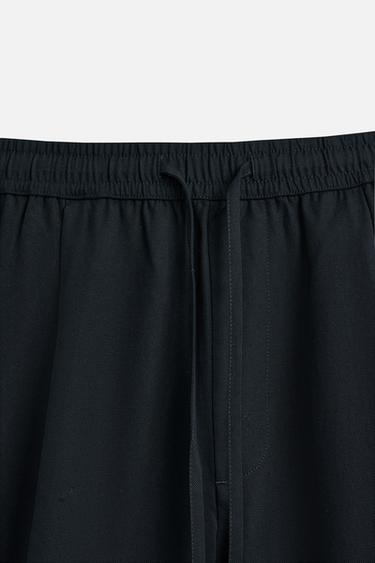 PANTALON COUPE DÉCONTRACTÉE EN LYOCELL - Bleu marine de Zara - Image 8