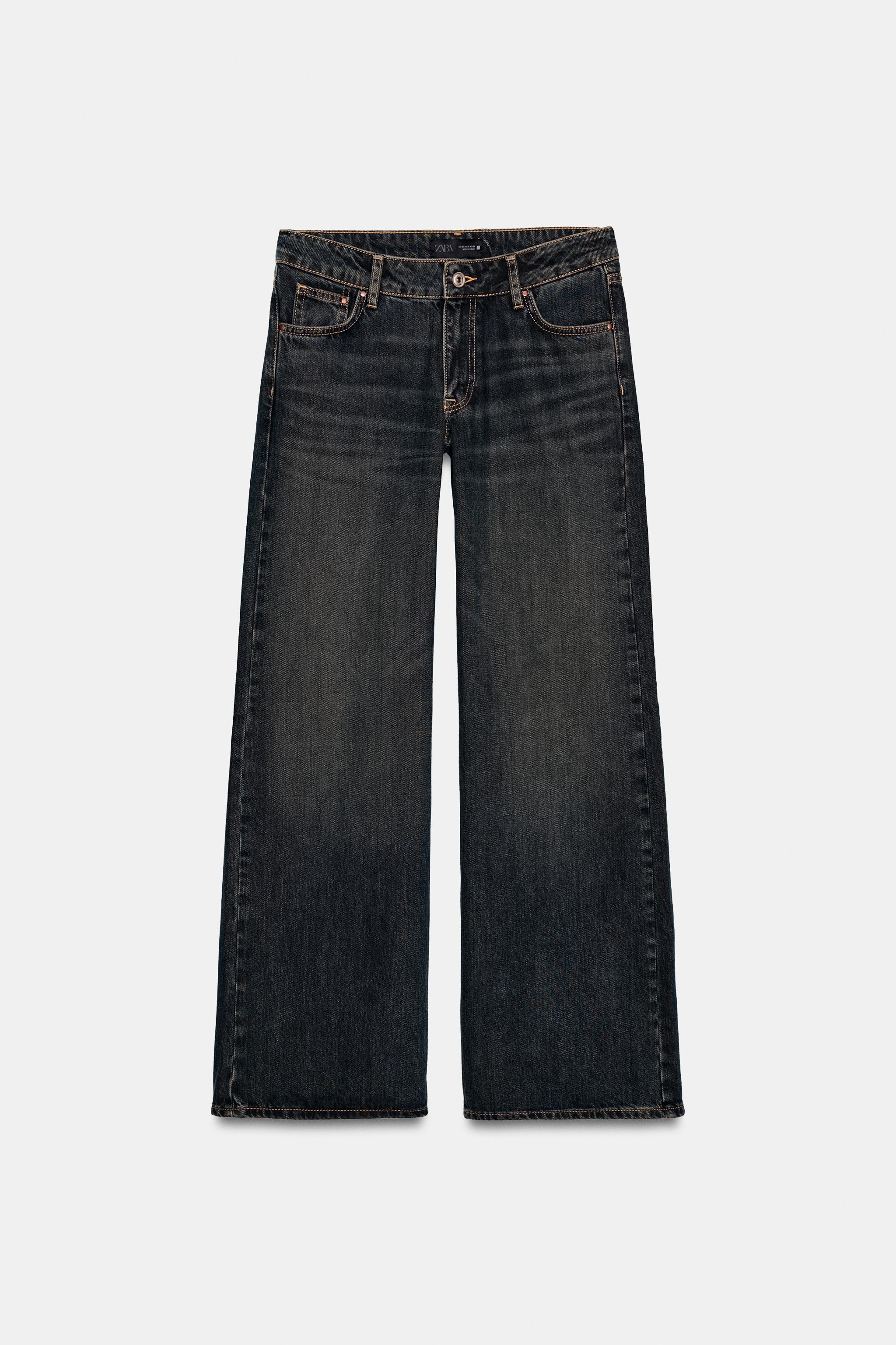 Z1975 WIDE-LEG LOW-RISE JEANS - Black / Brown | ZARA South Africa