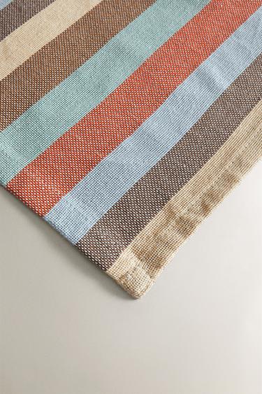 TABLE RUNNER WITH COLOURED STRIPES - Blue by Zara - Image 2
