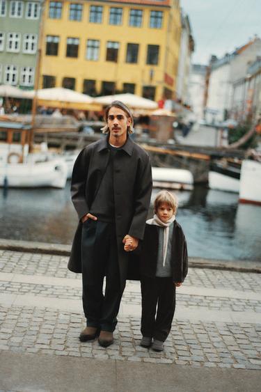 PANTALON BAGGY DOUX AU TOUCHER - Vert de Zara