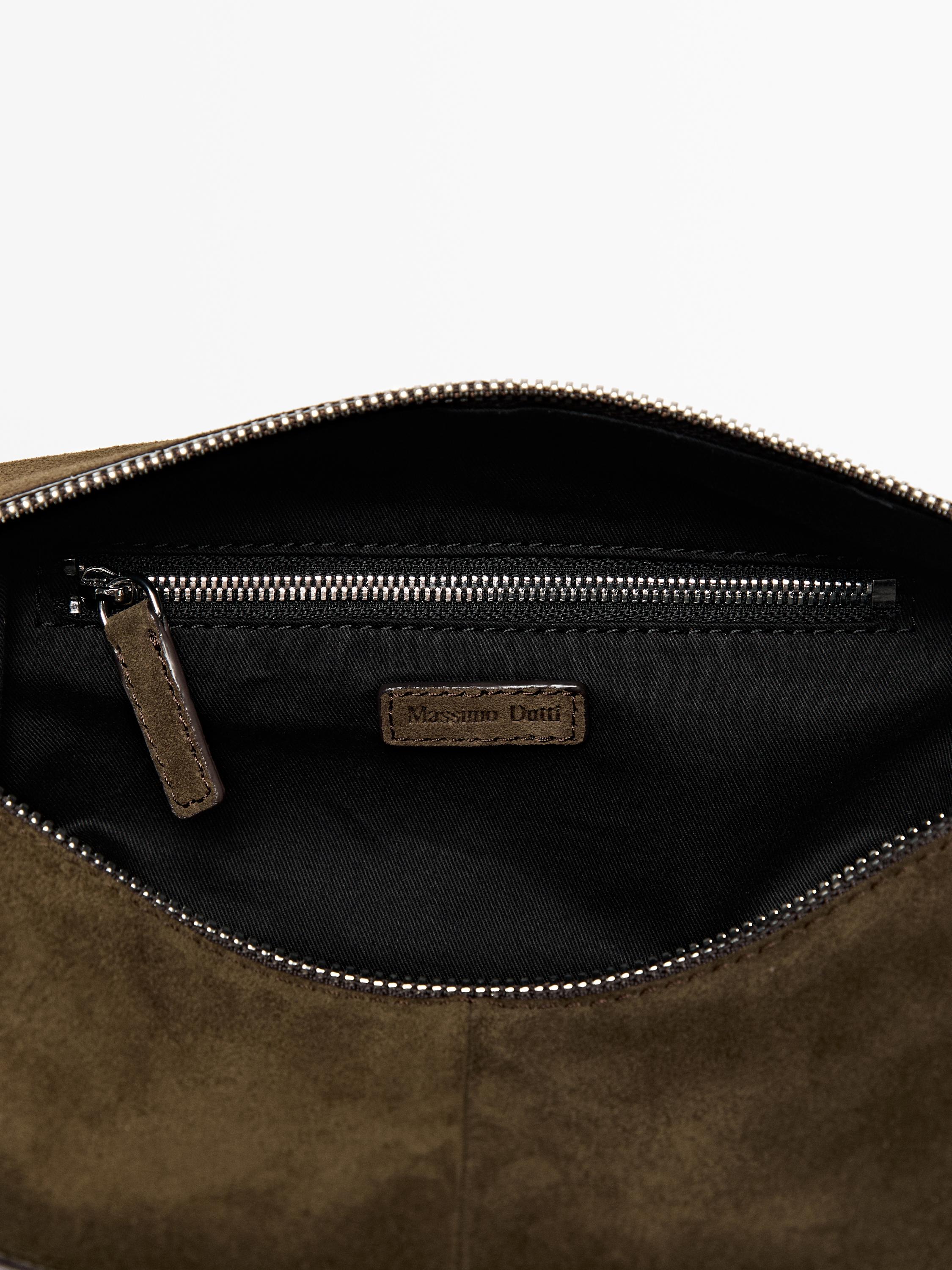 Trousse de toilette fermeture Éclair en cuir et daim
