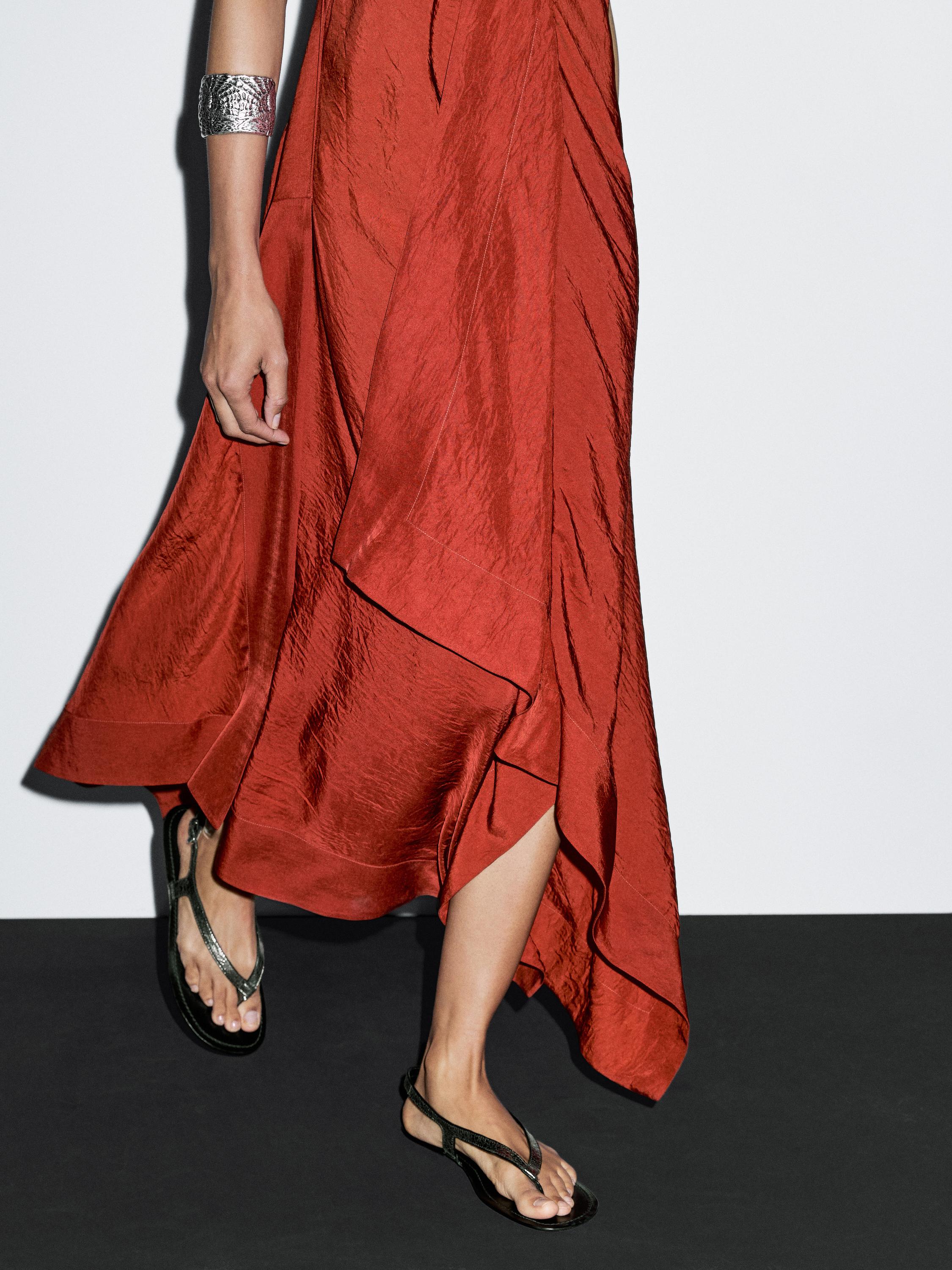 Robe midi fluide à volants