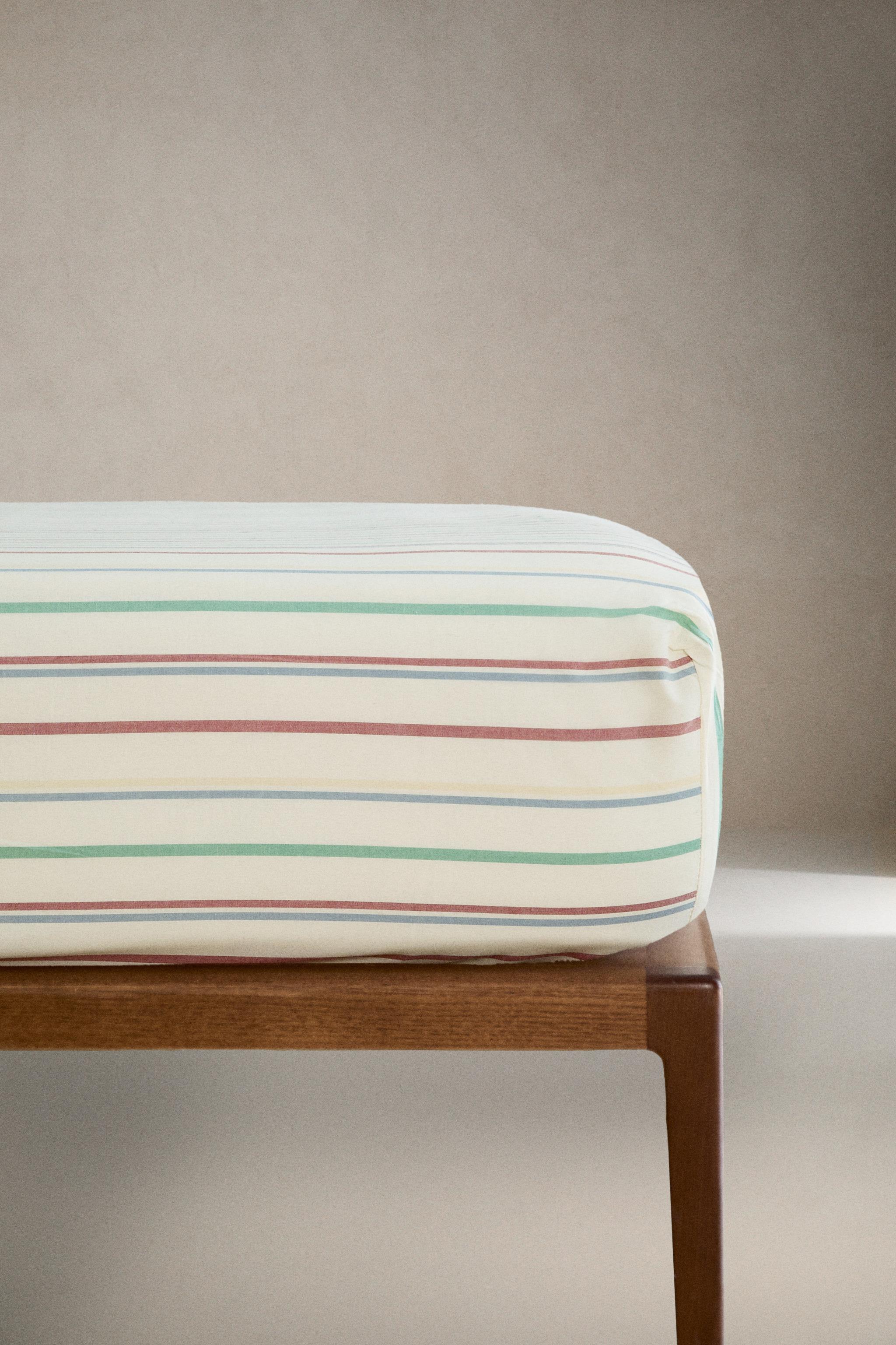 KIDS' MULTICOLOR STRIPED FITTED SHEET
