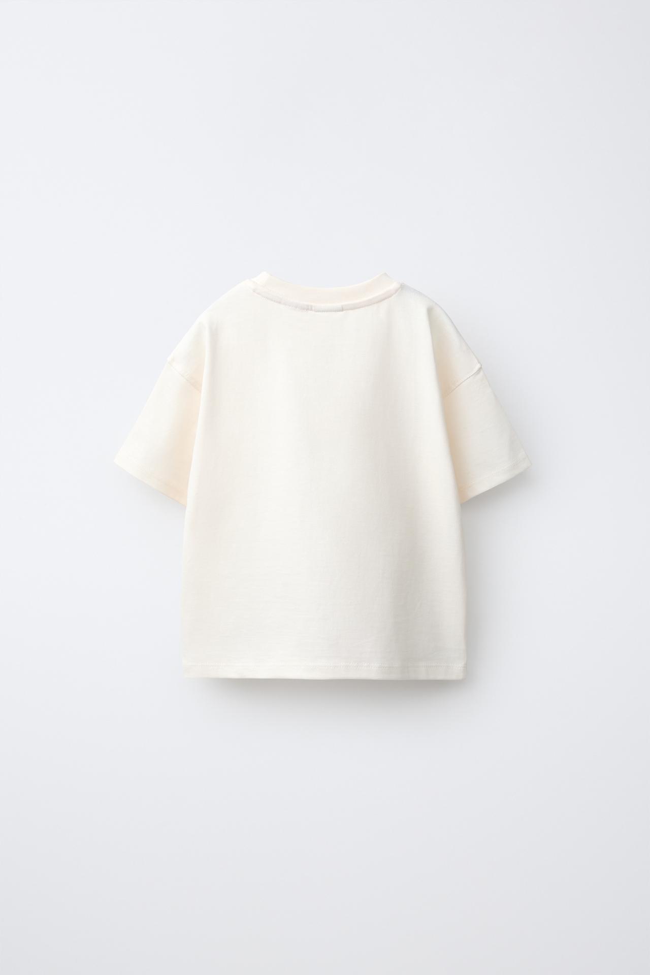 TEXT PRINT T-SHIRT — Ecru