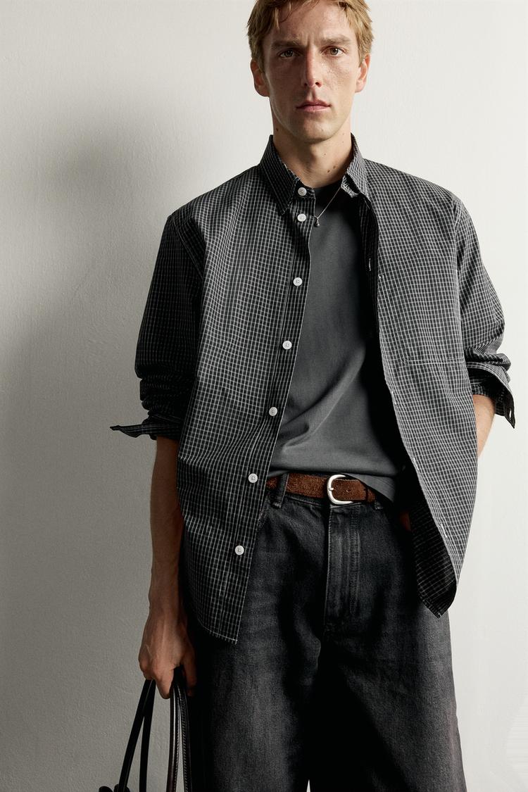 CONTRAST STITCH CHECK SHIRT