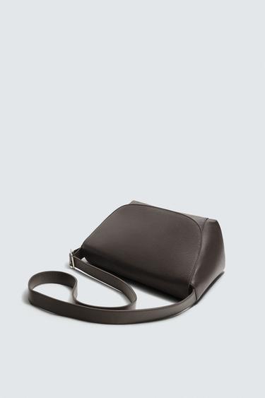 LEATHER CROSSBODY BAG - Brown by Zara - Image 3