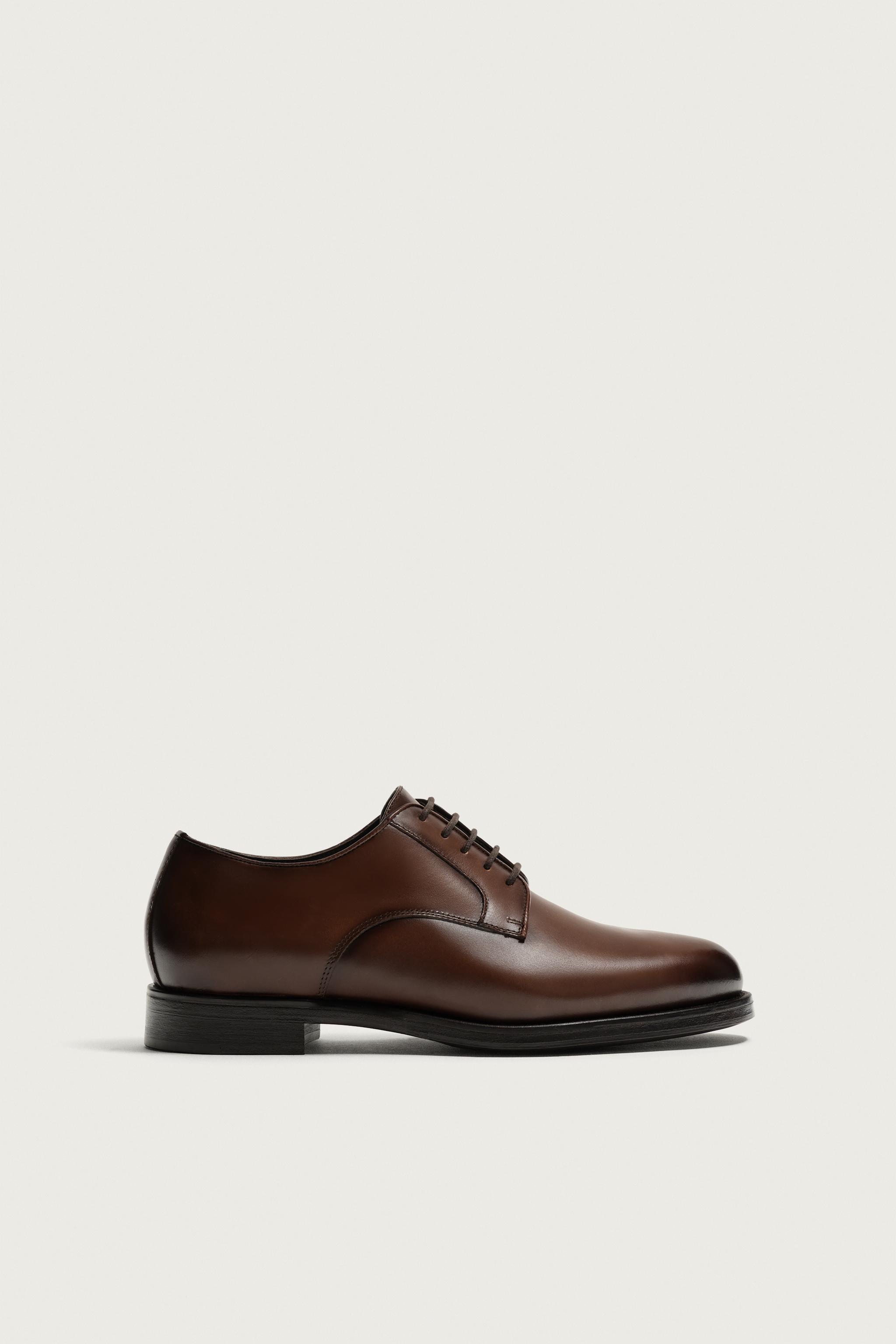 zara brown dress shoes Men Tan leather double monk strap 5425/002/105 (39 EU | 6 US Leather insole LEATHER DRESS SHOES - Brown
