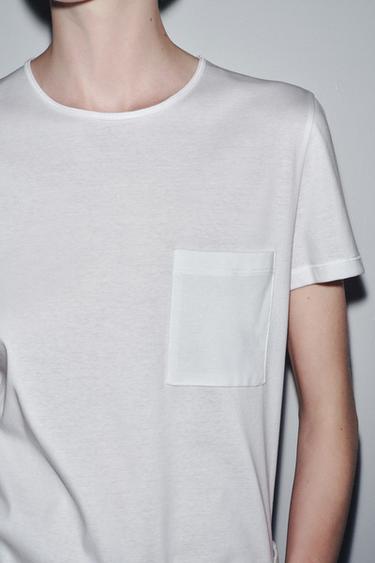 MERCERISED COTTON T-SHIRT - White by Zara - Image 2