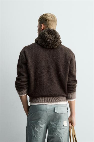 JUMPER WITH CONTRAST TEXTURE X SR_A - Brown by Zara - Image 3