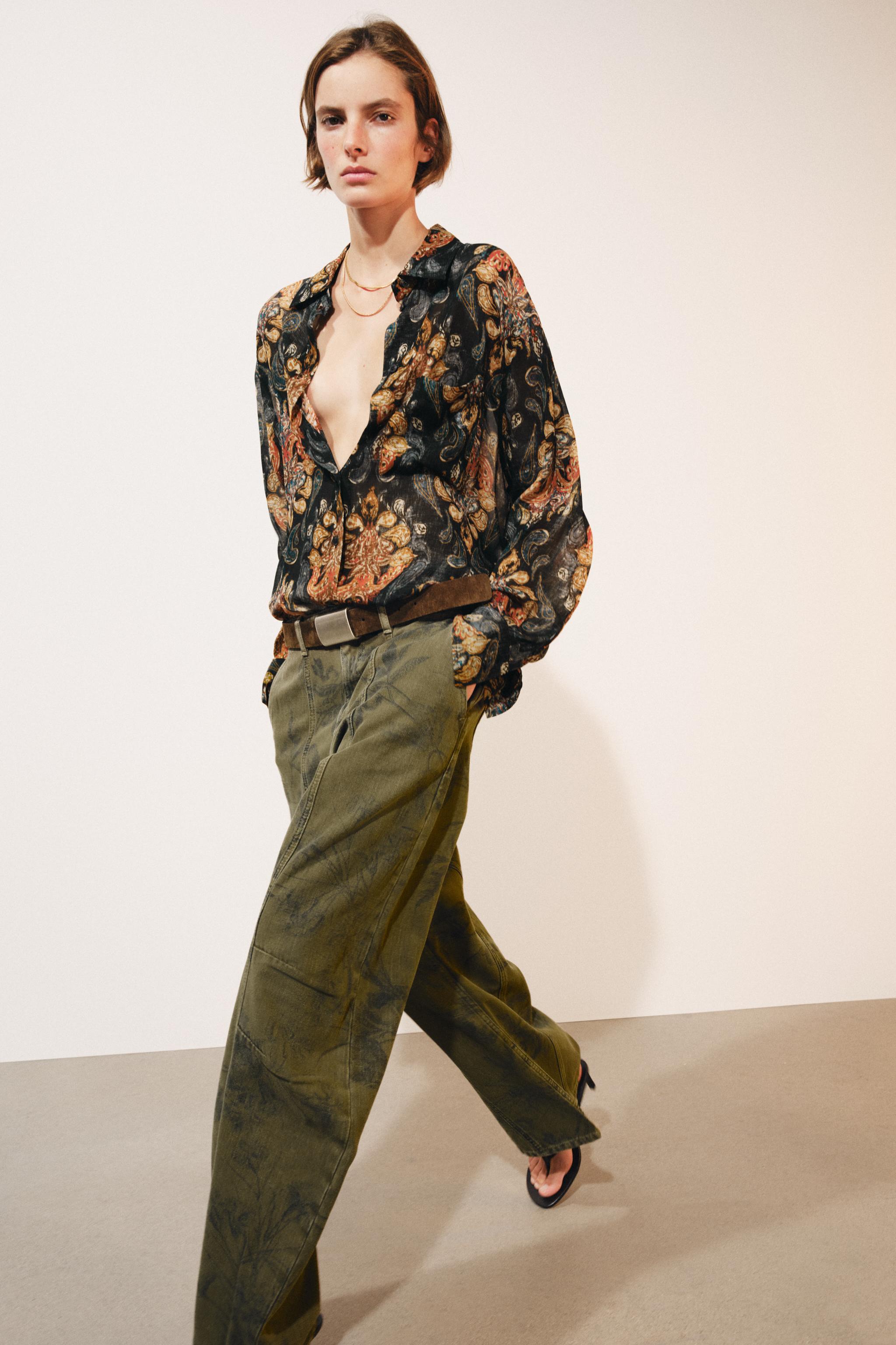 Женские рубашки Zara ZW COLLECTION PRINTED SHIRT — фото 3