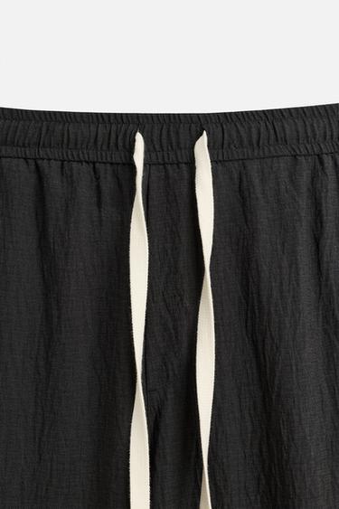 PANTALON COUPE DÉCONTRACTÉE COLOR BLOCK - Noir de Zara - Image 8