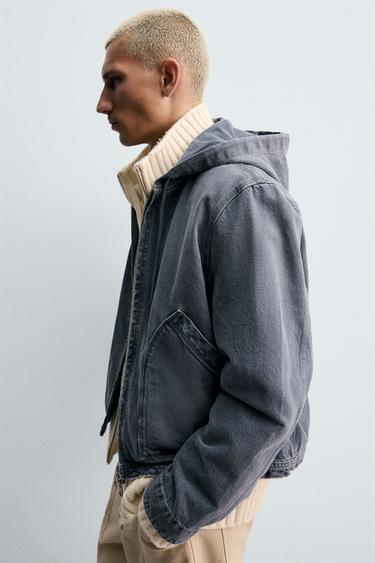 BLOUSON À CAPUCHE LAVÉ - Bleu délavé de Zara - Image 6