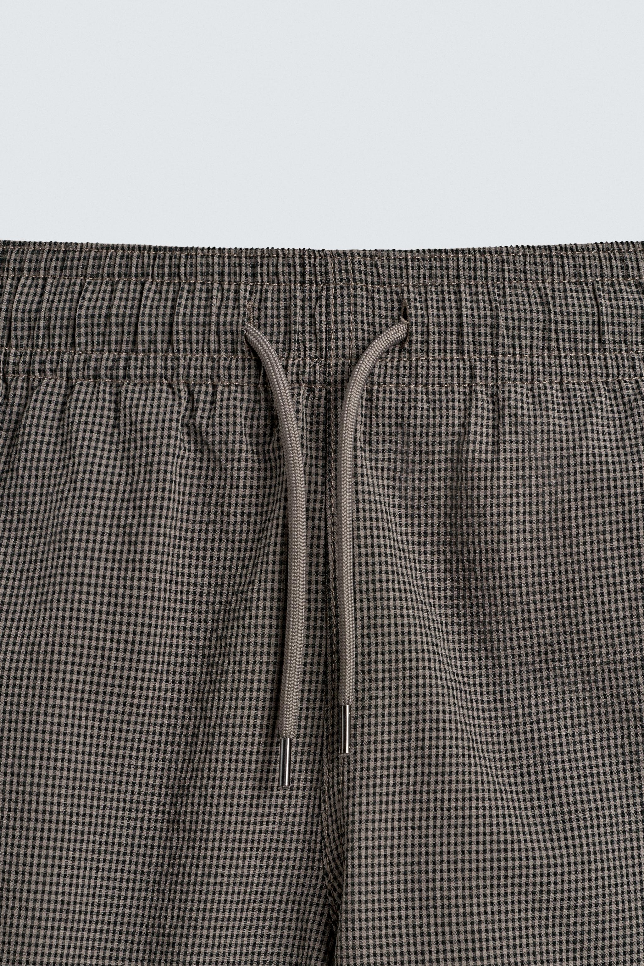 PLAID TEXTURED LONG SWIMSUIT