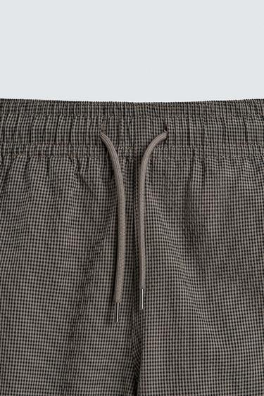 MAILLOT DE BAIN LONG À CARREAUX TEXTURÉ - Gris de Zara - Image 2