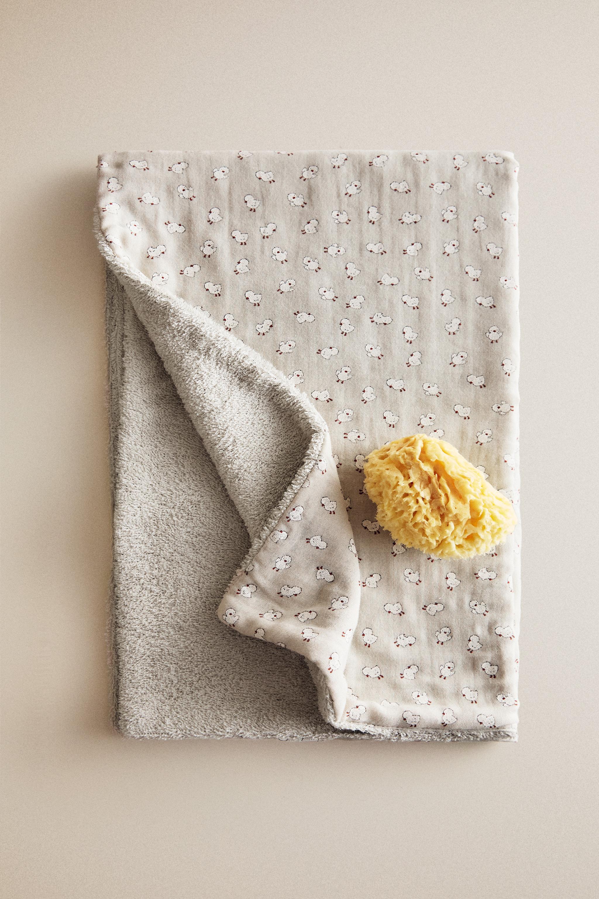 SERVIETTE DE BAIN BÉBÉ GAZE POUSSIN