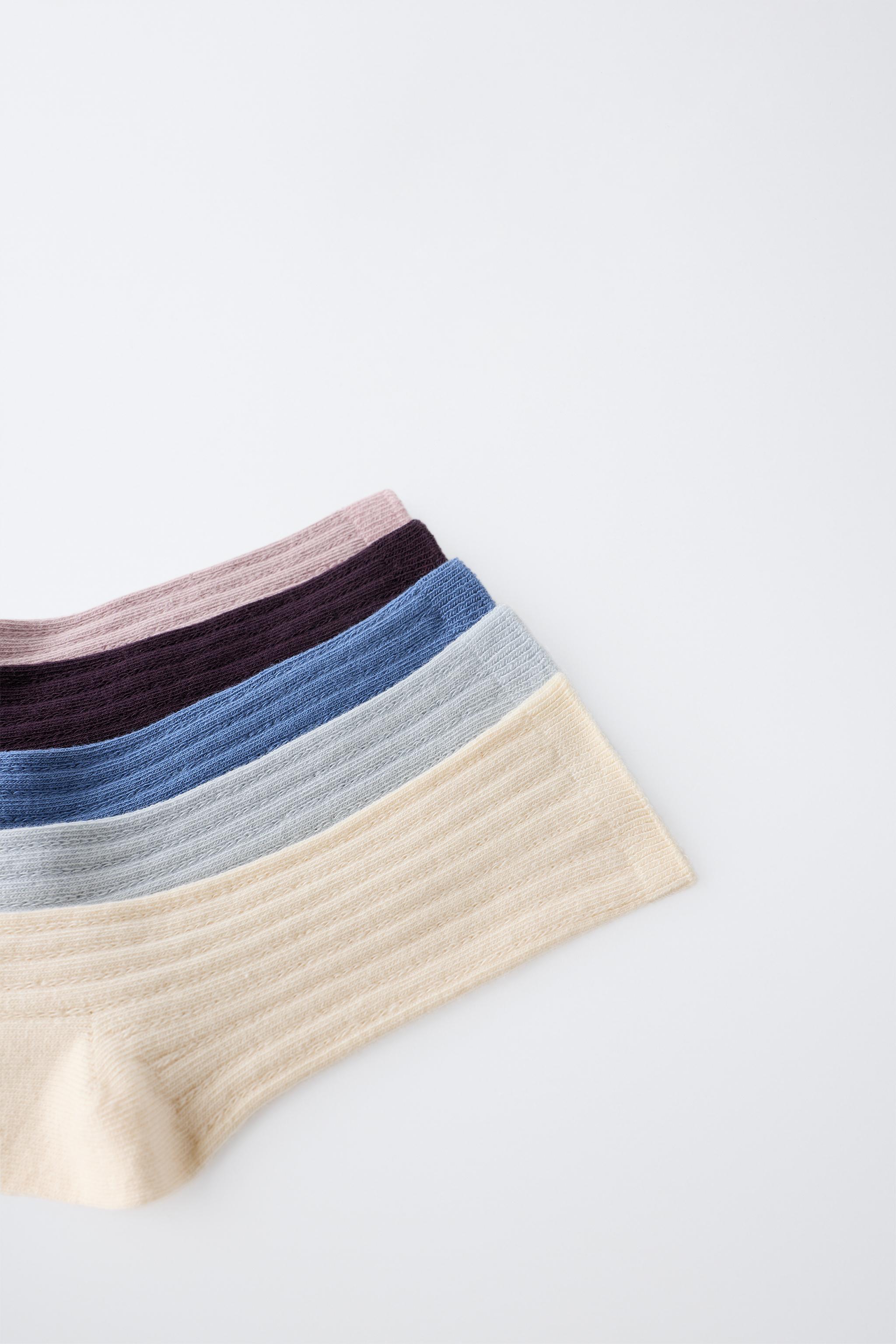 LOT CINQ CHAUSSETTES MI-HAUTES CANNELÉ