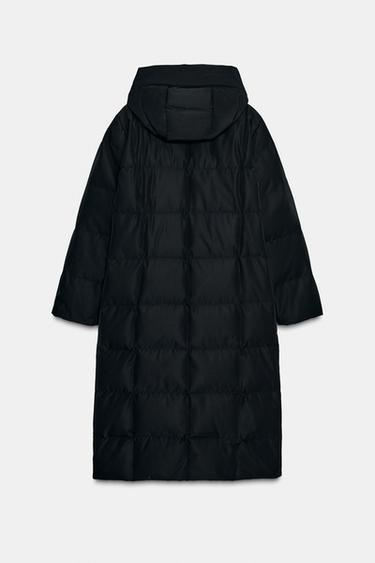 DOUDOUNE LONGUE À CAPUCHE DÉPERLANTE COUPE-VENT - Noir de Zara - Image 10