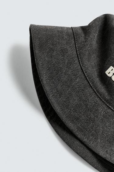 CHAPEAU BOB BRODÉ CONTRASTE - Noir de Zara - Image 6