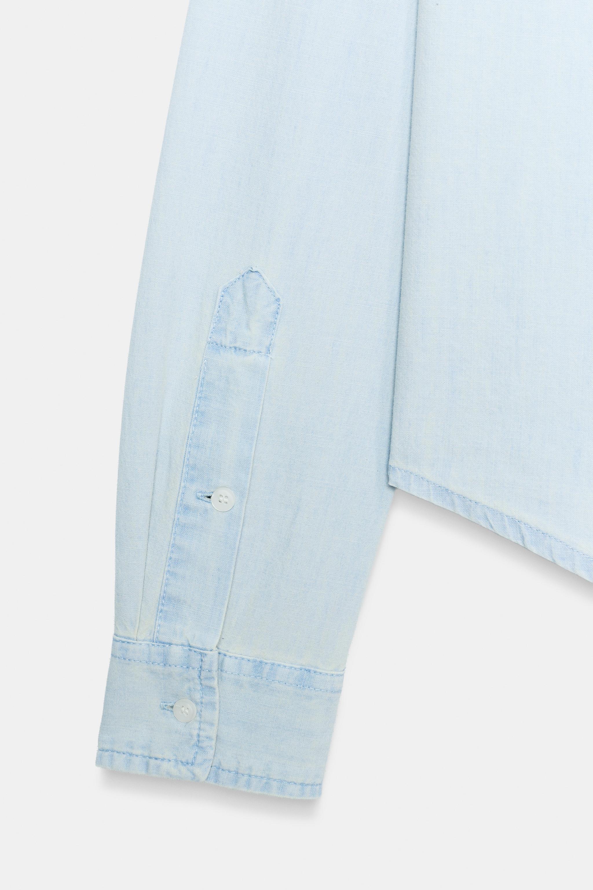 Zara FRUIT OF THE LOOM™ DENIM GÖMLEK görsel 5
