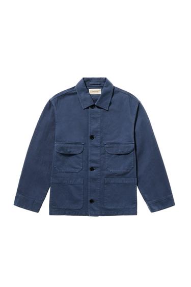 Zara WASHED POCKET JACKET - Bluish