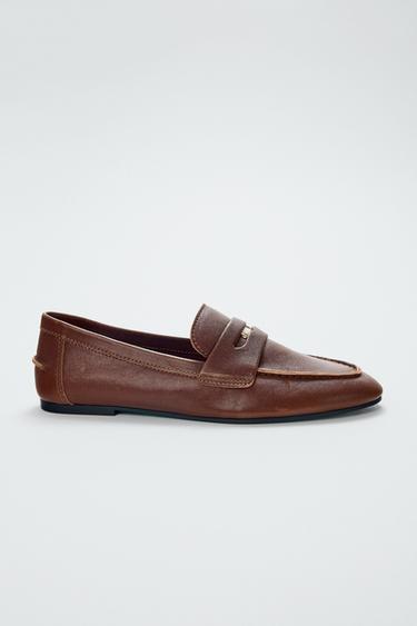 MOCASSINS DE PELL PENNY - Marró de Zara