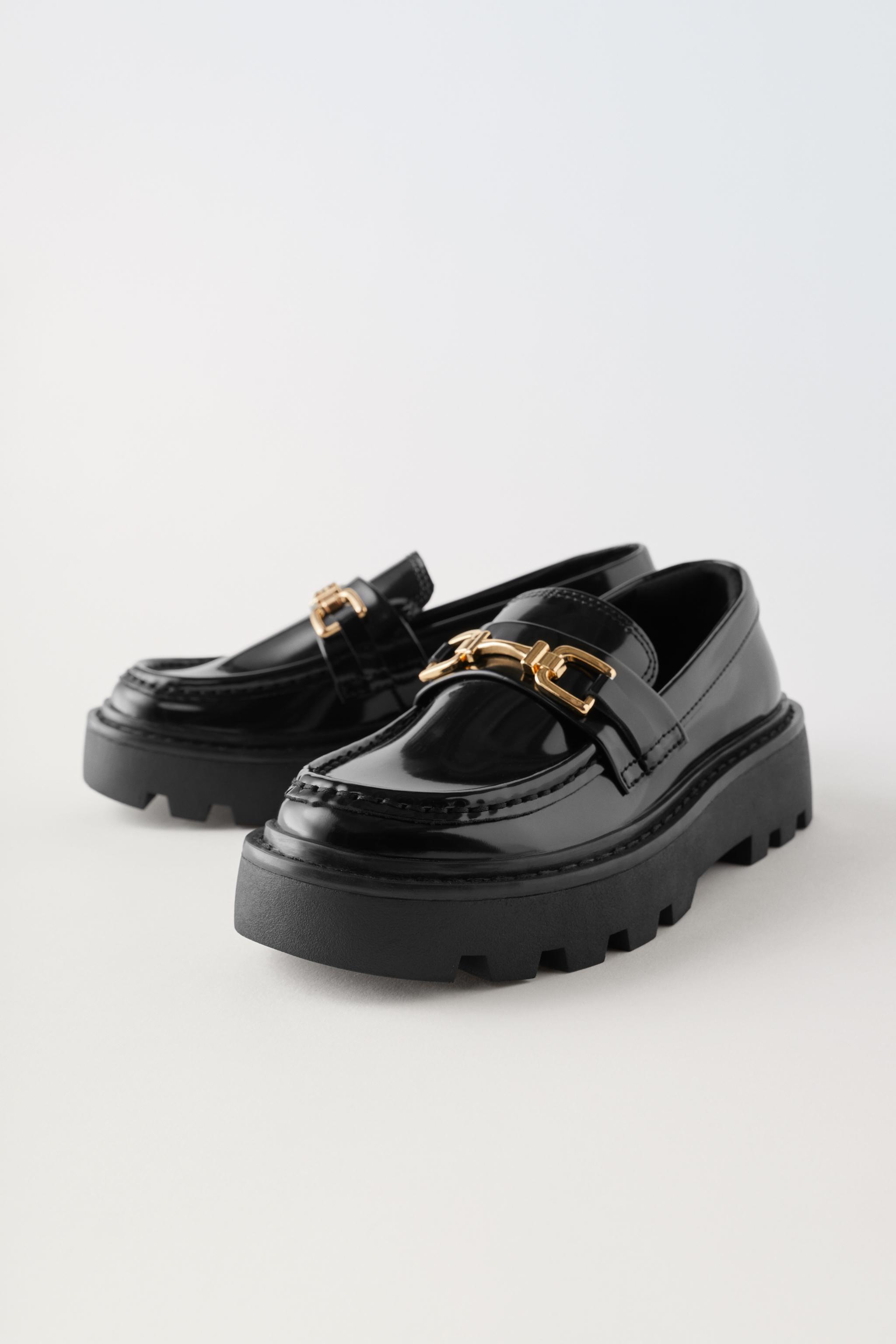 Zara cheap patent loafers