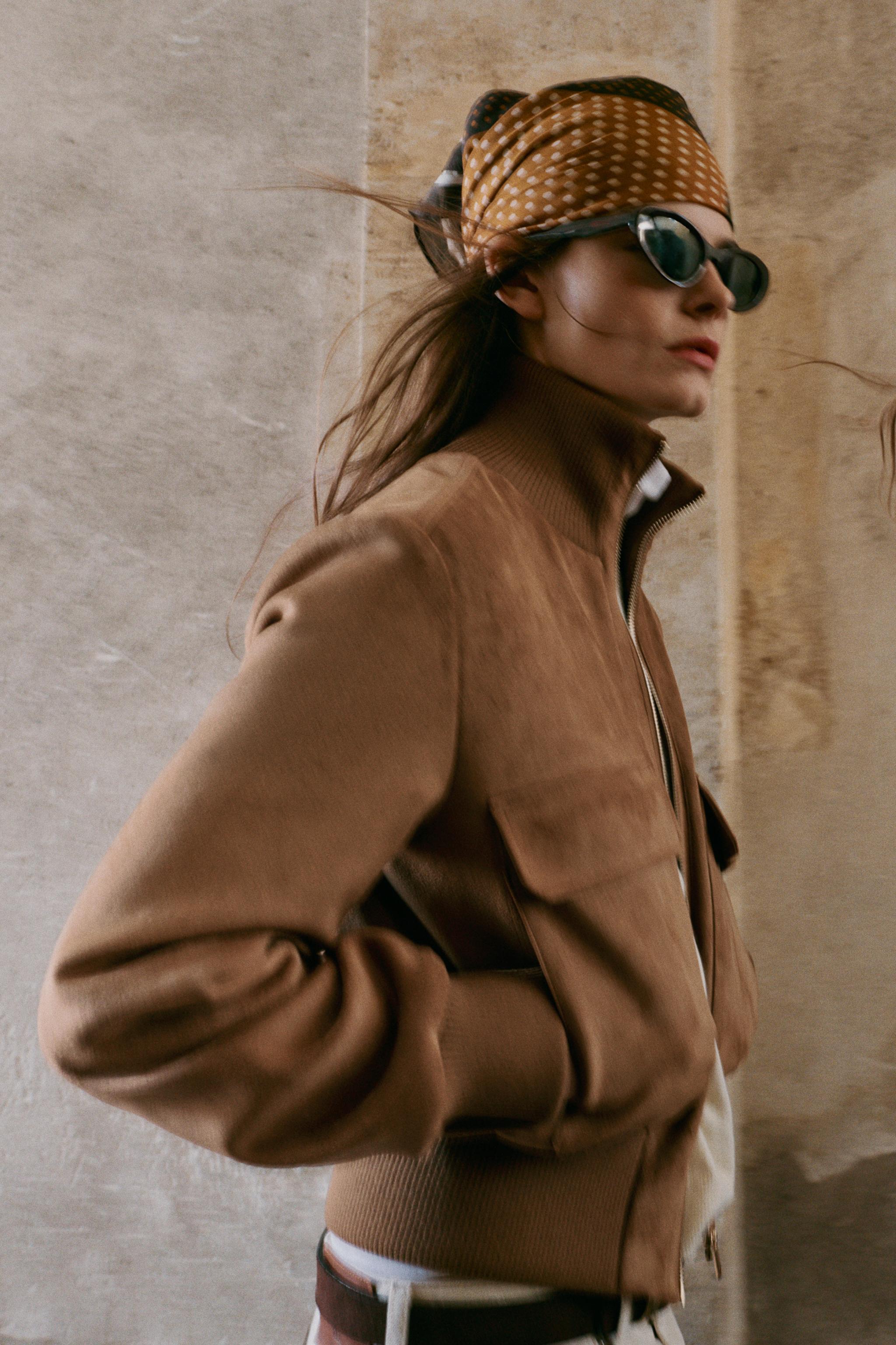 SUEDE-EFFECT BOMBER JACKET
