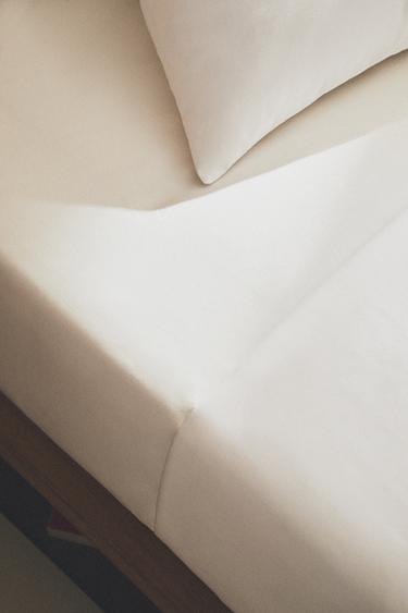 PERCALE FITTED SHEET | 40 CM HIGH (500 THREAD COUNT) - White by Zara - Image 4