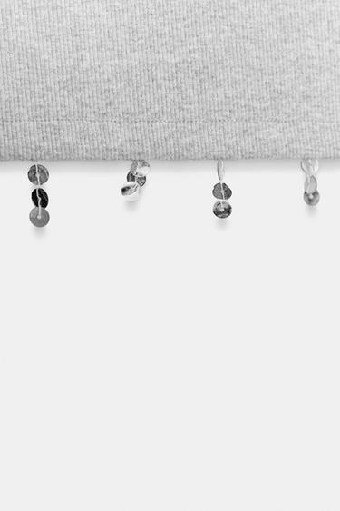 TOP COURT À FRANGES ET BOUTONS - Beige de Zara - Image 6