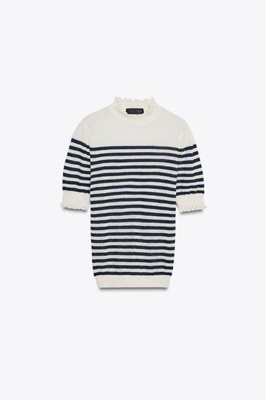 STRIPED KNIT TOP WITH FRILLS - Stripes by Zara - Image 5