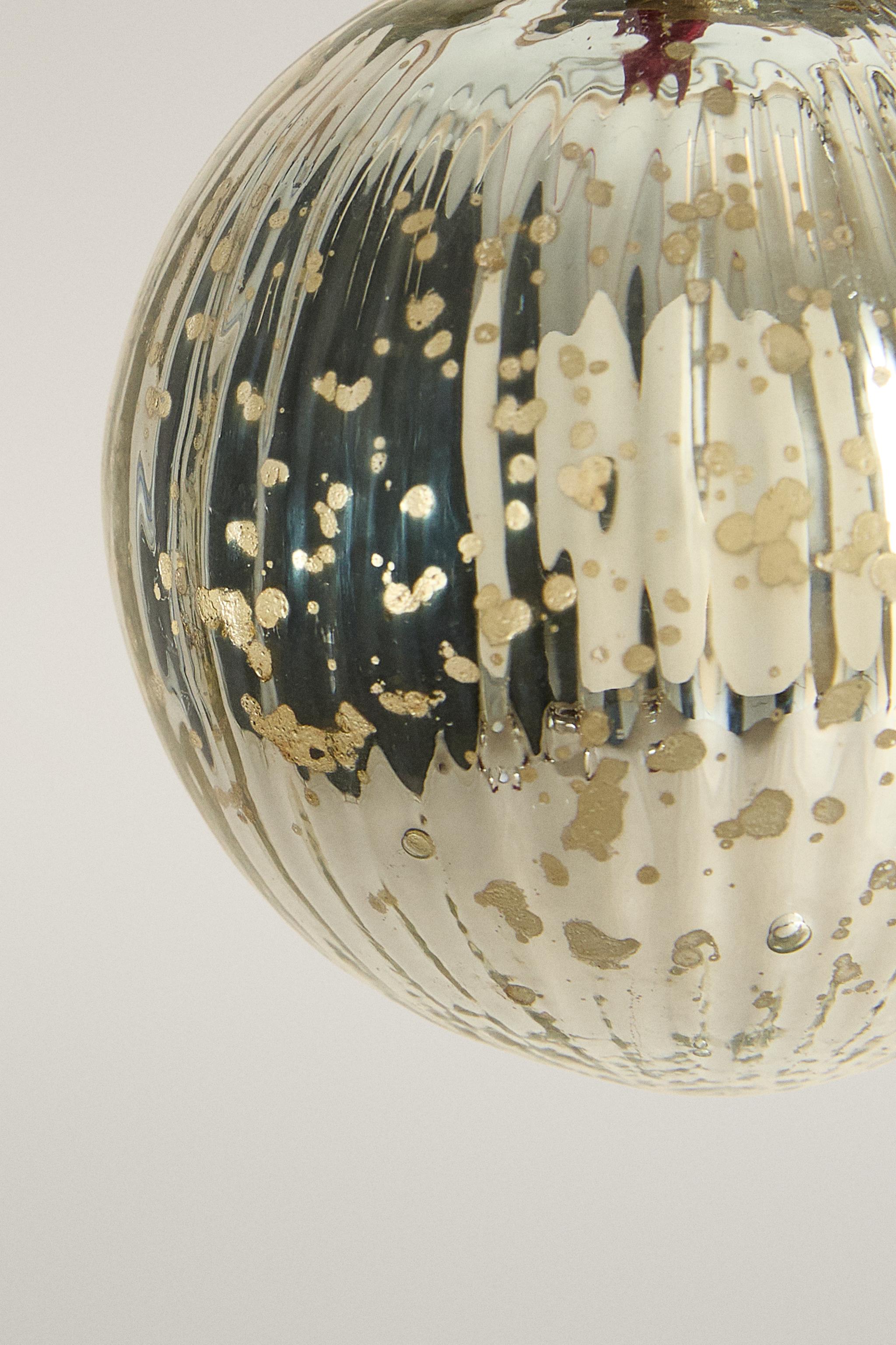 Décoration de Noël boule rayée LED