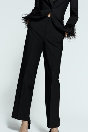 HIGH-WAIST STRAIGHT-LEG TROUSERS - Black by Zara