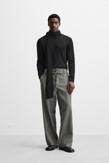 ШТАНИ В ЯЛИНКУ З ПАСКОМ - Сірий Zara