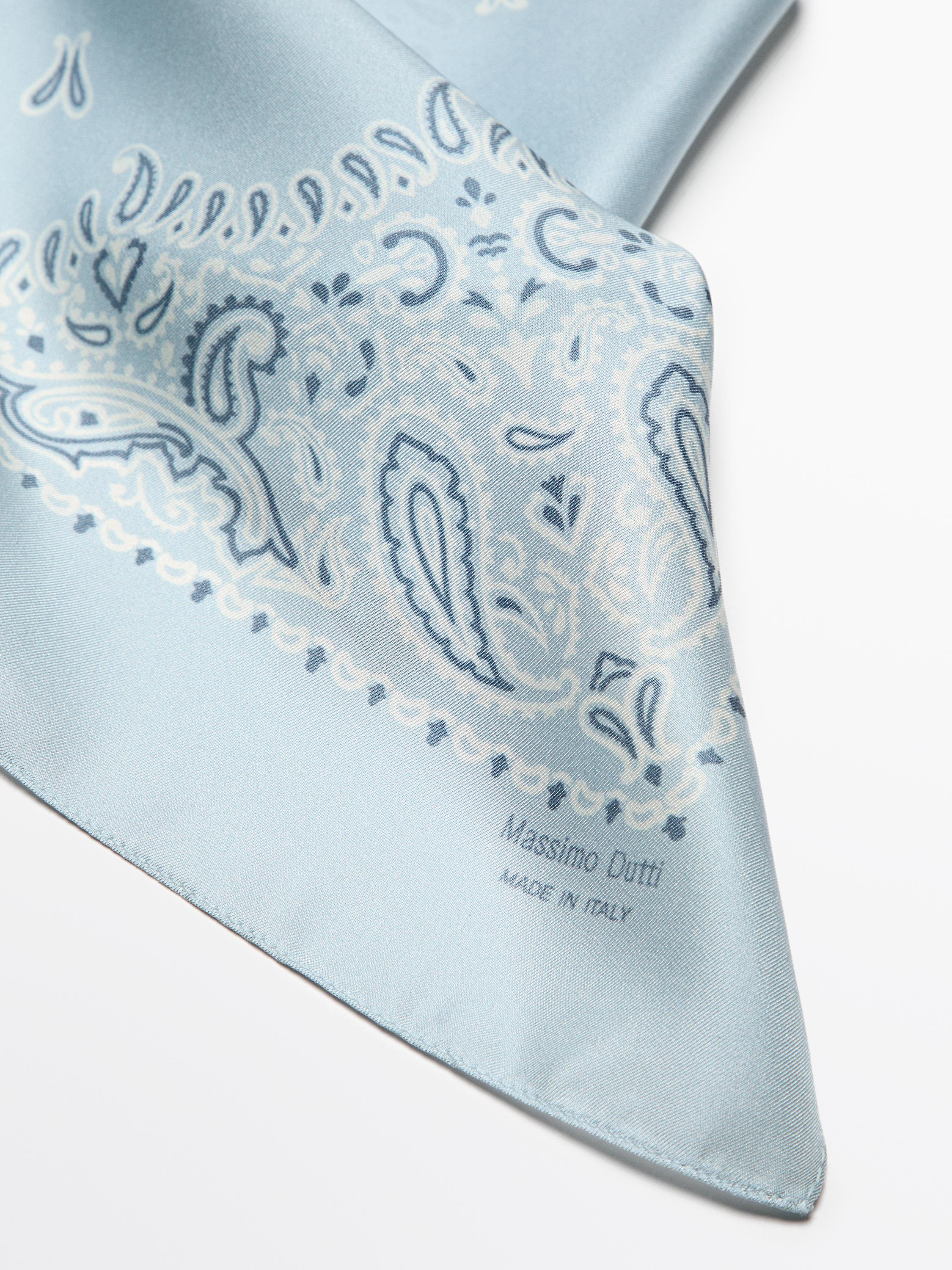 Paisley print 100% silk bandana