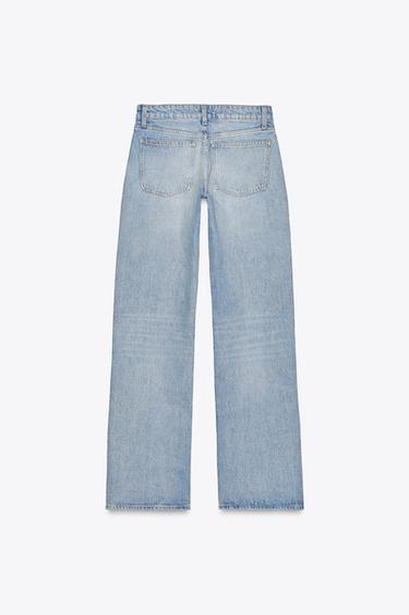 JEAN TRF À JAMBES LARGES TAILLE BASSE - Bleu clair de Zara - Image 4