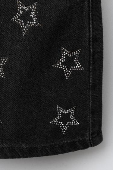 DENIM SKIRT WITH SPARKLY STARS - Black by Zara - Image 3