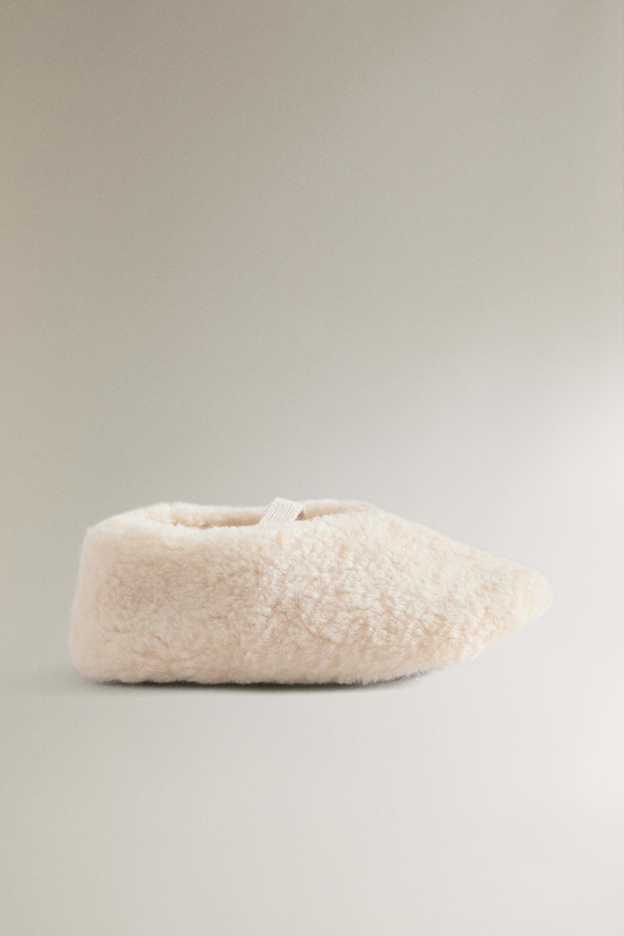 KIDS' FAUX SHEARLING BALLERINAS