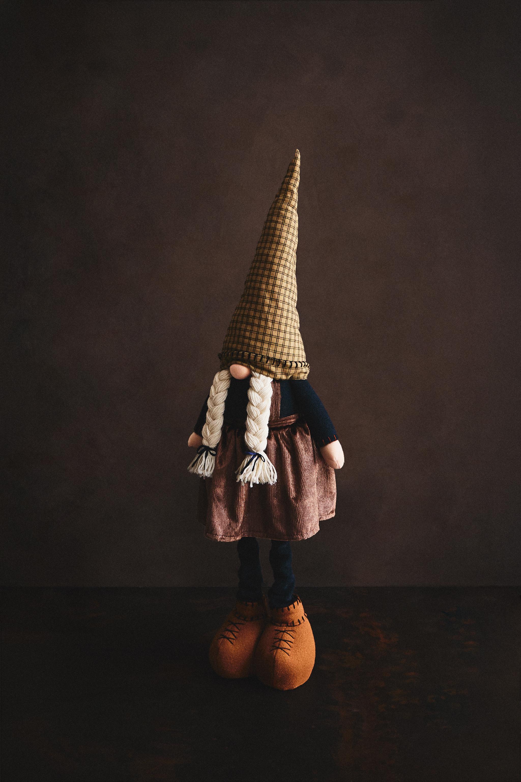 CHRISTMAS TREE ORNAMENT GNOME WITH BRAIDS