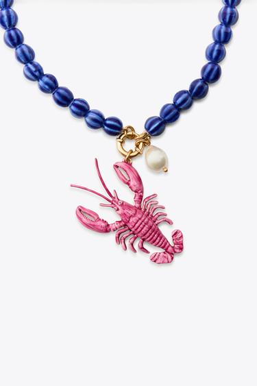 LOBSTER BEAD NECKLACE - Blue by Zara - Image 2