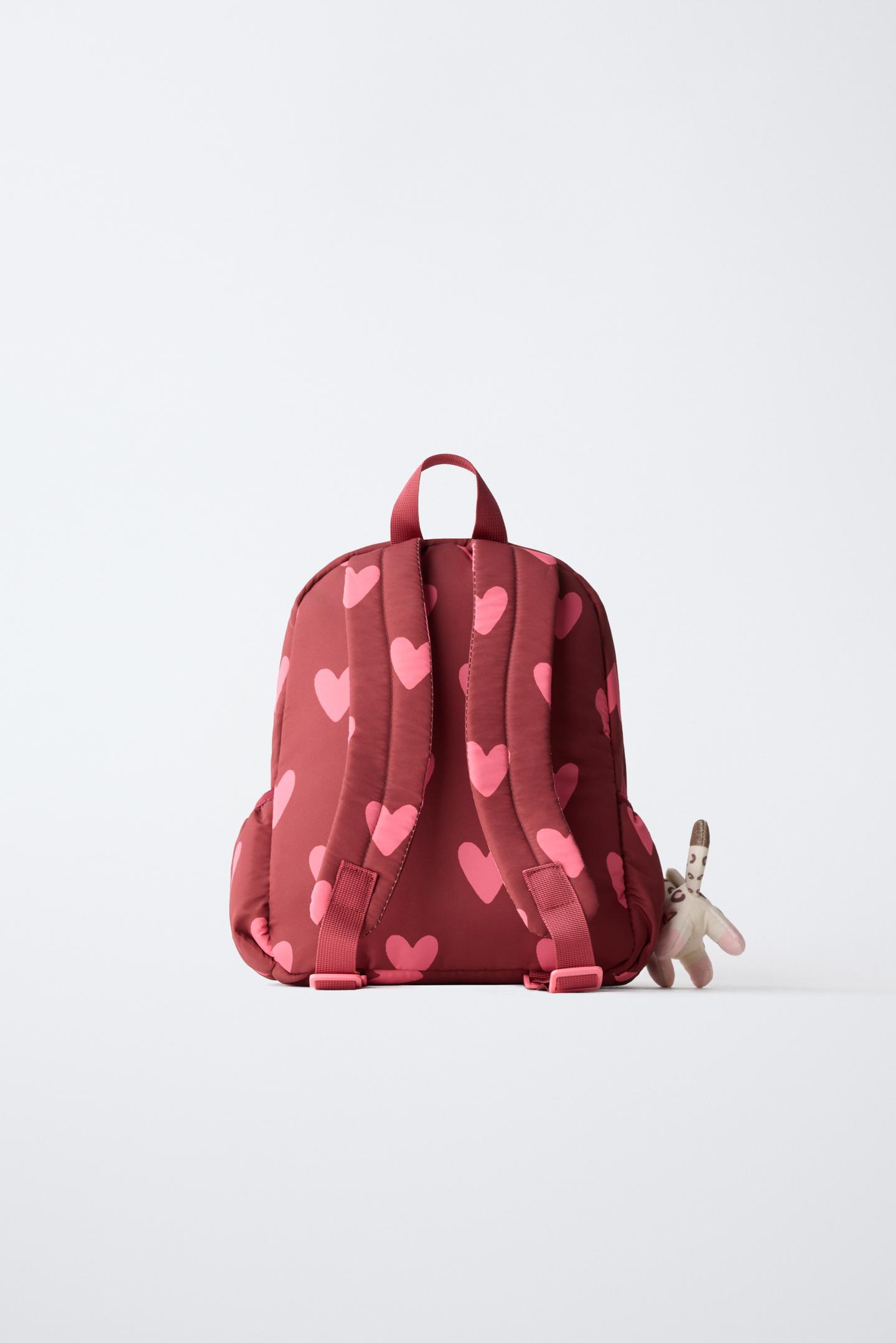 Рюкзак Zara Heart Print Charm для детей, цвет: Розовый — фото 5
